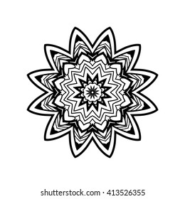 Decorative mandala. Outline drawing.