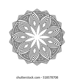decorative mandala over white background. boho style design. vector illustration