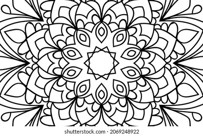 página decorativa Mandala página zen diseño maraña página de libro de colorear para adultos modelo de ilustración vectorial Vintage, patrón, decorativo, elementos, Henna, Mehndi.