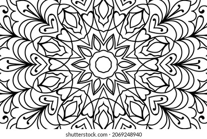 página decorativa Mandala página zen diseño maraña página de libro de colorear para adultos modelo de ilustración vectorial Vintage, patrón, decorativo, elementos, Henna, Mehndi.