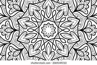 Dekorative Mandala Seite Zen tangle Design Farbbuchseite für Erwachsene Vektorgrafik Vorlage Vintage, Muster, Dekoration, Elemente, Henna, Mehndi.