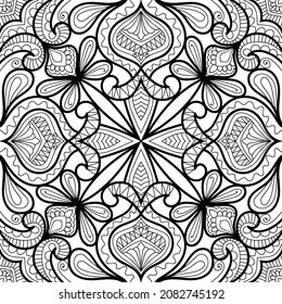 Dekorative Mandala Seite Zen tangle Design Farbbuchseite für Erwachsene Vektorgrafik Vorlage Vintage, Muster, Dekoration, Elemente, Henna, Mehndi.