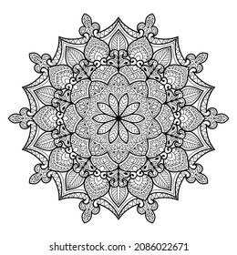 Dekorative Mandala Seite zen tangle design coloring buchseite für Erwachsene Vektorgrafik Vorlage Vintage, Muster, Dekoration, Elemente, Henna, Mehndi