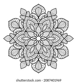 Dekorative Mandala Seite zen tangle design coloring buchseite für Erwachsene Vektorgrafik Vorlage Vintage, Muster, Dekoration, Elemente, Henna, Mehndi