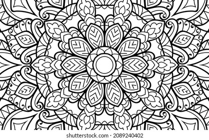 Dekorative Mandala Seite zen tangle design coloring buchseite für Erwachsene Vektorgrafik Vorlage Vintage, Muster, Dekoration, Elemente, Henna, Mehndi