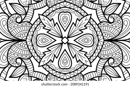 Decorative Mandala page zen tangle design colouring book page for adults vector illustration template Vintage, pattern, decorative, elements, Henna, Mehndi