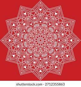 Dekorative Mandala Pattern Art | Abstrakte florale Geometrie Ornament | Sacred Boho Symmetry Vector | Spirituelle dekorative Kunstwerke für Meditation und Innenarchitektur