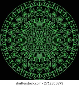 Decorative Mandala Pattern Art | Abstract Floral Geometry Ornament | Sacred Boho Symmetry Vector | Spiritual Decorative Artwork for Meditation and Interior Design