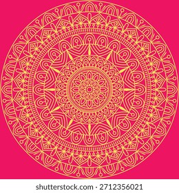 Arte de patrón de mandala decorativo | Ornamento Abstractas de geometría floral | Vector de simetría boho sagrado | Obra de arte decorativa espiritual para meditación y diseño de interiores