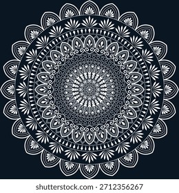 Dekorative Mandala Pattern Art | Abstrakte florale Geometrie Ornament | Sacred Boho Symmetry Vector | Spirituelle dekorative Kunstwerke für Meditation und Innenarchitektur