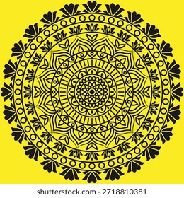 Decorative Mandala Pattern Art | Abstract Floral Geometry Ornament | Sacred Boho Symmetry Vector | Spiritual Decorative Artwork for Meditation and Interior Design