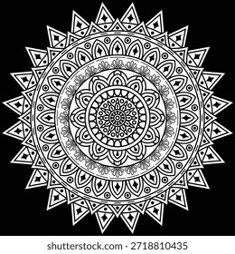 Decorative Mandala Pattern Art | Abstract Floral Geometry Ornament | Sacred Boho Symmetry Vector | Spiritual Decorative Artwork for Meditation and Interior Design