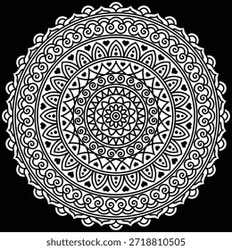 Decorative Mandala Pattern Art | Abstract Floral Geometry Ornament | Sacred Boho Symmetry Vector | Spiritual Decorative Artwork for Meditation and Interior Design