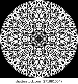 Dekorative Mandala Pattern Art | Abstrakte florale Geometrie Ornament | Sacred Boho Symmetry Vector | Spirituelle dekorative Kunstwerke für Meditation und Innenarchitektur