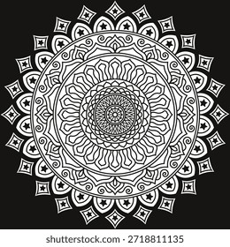 Decorative Mandala Pattern Art | Abstract Floral Geometry Ornament | Sacred Boho Symmetry Vector | Spiritual Decorative Artwork for Meditation and Interior Design
