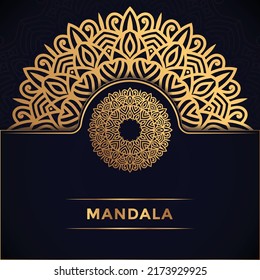 diseño decorativo de patrones de manala con color dorado Premium Vector