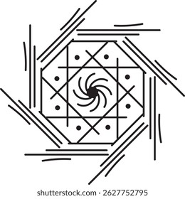 Dekoratives Mandalamuster für Meditation, Wandkunst oder Druck.