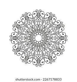 Decorative mandala and pattern for Mehndi, wedding, tattoo, islam, indian, arabic. Outline mandalas coloring book page.
 - Shutterstock ID 2267178833