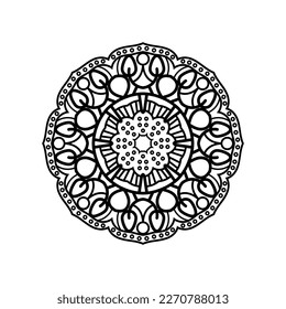 Dekorative Mandala und Muster für Mehndi, Hochzeit, Tattoo, Islam, indian, arabisch. Umriss Mandalas Farbbuchseite.
