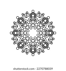 Dekorative Mandala und Muster für Mehndi, Hochzeit, Tattoo, Islam, indian, arabisch. Umriss Mandalas Farbbuchseite.
