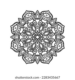 Dekorative Mandala und Muster für Mehndi, Hochzeit, Tattoo, Islam, indian, arabisch. Umriss Mandalas Farbbuchseite.