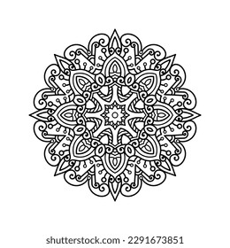 Dekorative Mandala und Muster für Mehndi, Hochzeit, Tattoo, Islam, indian, arabisch. Umriss Mandalas Farbbuchseite.