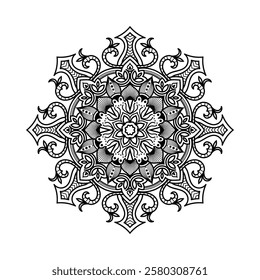 Decorative mandala and pattern for mehndi, wedding, Islamic, Indian, Arabic ethnic, tribal Outline mandalas for coloring book page. Traditional and Cultural Beautiful pattern design, tattoo design.