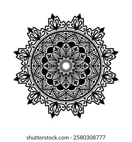 Decorative mandala and pattern for mehndi, wedding, Islamic, Indian, Arabic ethnic, tribal Outline mandalas for coloring book page. Traditional and Cultural Beautiful pattern design, tattoo design.