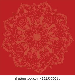 Decorative mandala red background design