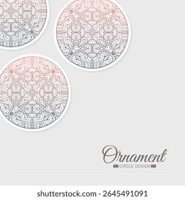 Decorative Mandala Round Ornament with Gradient Color Palette for Background