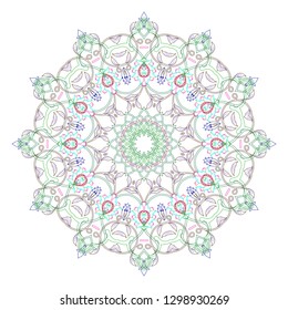 Decorative mandala. Vector illustration. Good for coloring book for adult and older children Coloring page Outline drawing.