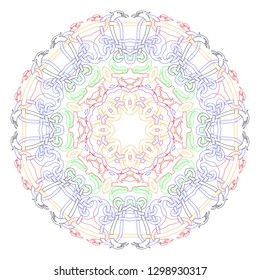 Decorative mandala. Vector illustration. Good for coloring book for adult and older children Coloring page Outline drawing.