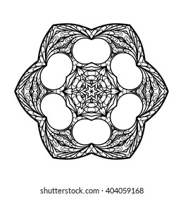 Decorative mandala. Vector illustration. Good for coloring book for adult and older children. Coloring page. Outline drawing.