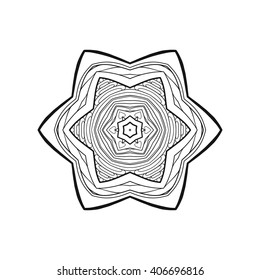 Decorative mandala. Vector illustration. Good for coloring book for adult and older children. Coloring page. Outline drawing. Vector illustration.