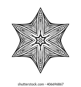 Decorative mandala. Vector illustration. Good for coloring book for adult and older children. Coloring page. Outline drawing. Vector illustration.