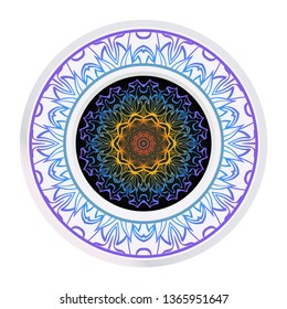 Decorative Mandala. Vector Illustration. Isolated. Tribal Ethnic Ornament With Mandala. Anti-Stress Therapy Pattern. Indian, Moroccan, Mystic, Ottoman Motifs