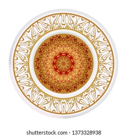 Decorative Mandala. Vector Illustration. Isolated. Tribal Ethnic Ornament With Mandala. Anti-Stress Therapy Pattern. Indian, Moroccan, Mystic, Ottoman Motifs