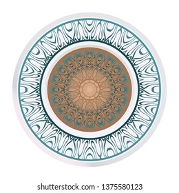 Decorative Mandala. Vector Illustration. Isolated. Tribal Ethnic Ornament With Mandala. Anti-Stress Therapy Pattern. Indian, Moroccan, Mystic, Ottoman Motifs