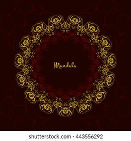 Decorative mandala. Vintage card with lace ornament. Vector illustration for your design.