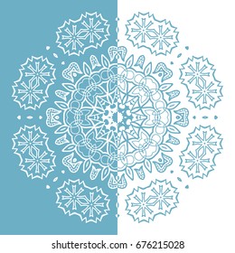 Decorative mandala vintage pattern for print, embroidery design. Stylized floral round ornament. Tribal ethnic arabic, indian decor. Colorful graphic background