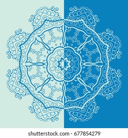 Decorative mandala vintage pattern for print, embroidery design. Stylized floral round ornament. Tribal ethnic arabic, indian decor. Colorful graphic background