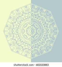 Decorative mandala vintage pattern for print, embroidery design. Stylized floral round ornament. Tribal ethnic arabic, indian decor. Colorful graphic background