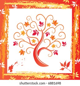 Decorative maple tree in frame