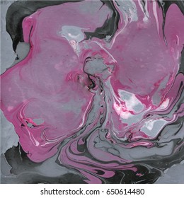 Decorative Marble Texture. Abstract painting. Trendy background for printing and websites. Color Paints on Grey Background.