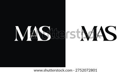 Decorative MAS letter monogram logo vector in refined serif style for luxury branding and premium identity design.