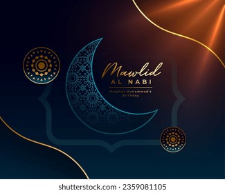 decorative mawlid al nabi festival background vector