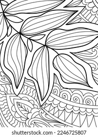 Decorative mehndi design floral coloring book page vector illustration