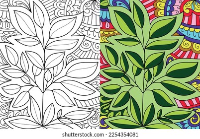 Decorative mehndi design floral coloring book page vector illustration