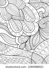 Decorative mehndi design floral coloring book page vector illustration
