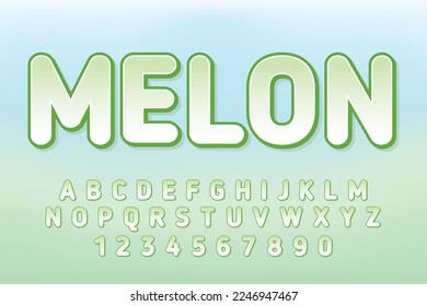 decorative melon editable text effect vector design